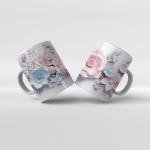 Baskılı Kupa Baskılı Çiçek Teması - 04