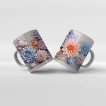 Baskılı Kupa Baskılı Çiçek Teması - 08