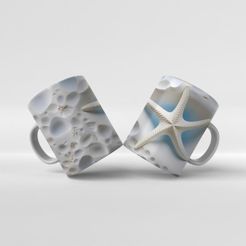 Baskılı Kupa Bardak Denizaltı Deniz Yıldızı - 35