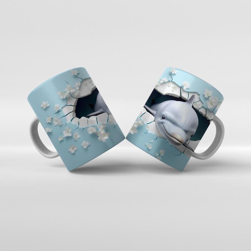 Baskılı Kupa Bardak Denizaltı Yunus - 38