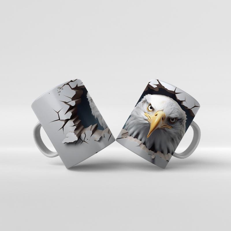 Baskılı Kupa Bardak Kartal Hayvan Temaları - 11