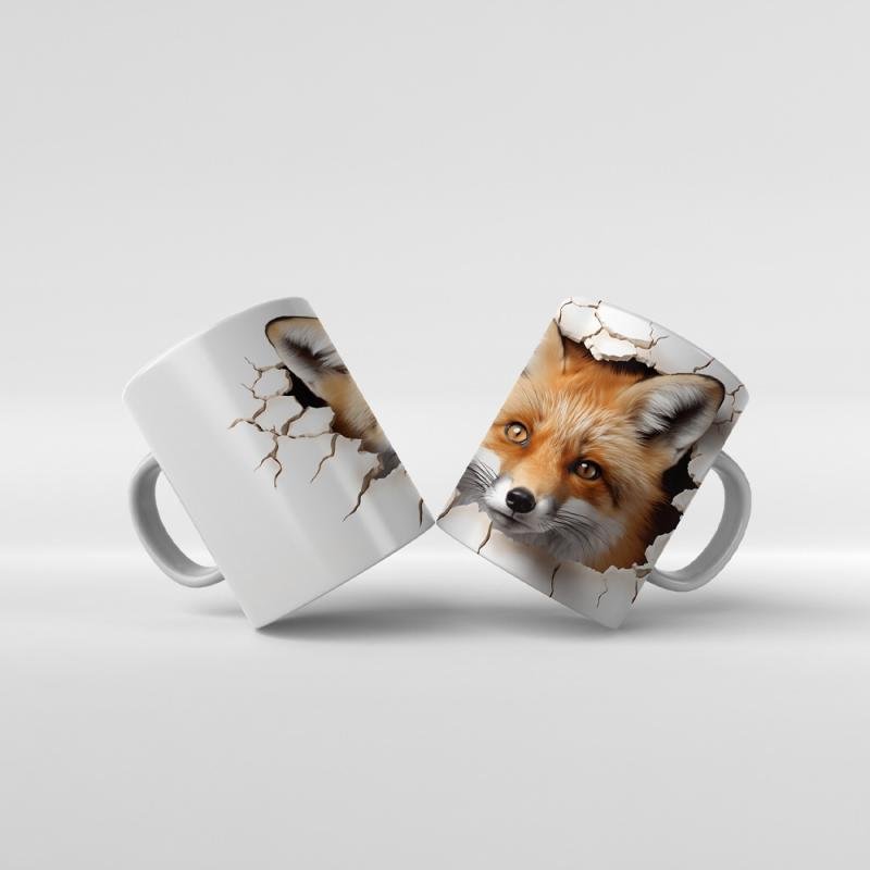 Baskılı Kupa Bardak Tilki Hayvan Temaları - 17