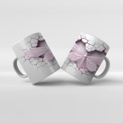 Baskılı Kupa Bardak Kelebek Hayvan Temaları - 24