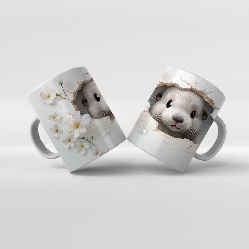 Baskılı Kupa Bardak Hayvan Temaları - 08