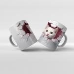 Baskılı Kupa Bardak Sevimli Kedi - 13