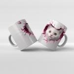 Baskılı Kupa Bardak Sevimli Kedi - 17