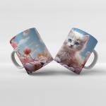 Baskılı Kupa Bardak Sevimli Kedi - 04