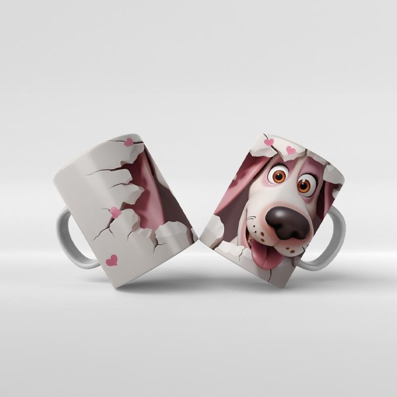 Baskılı Kupa Bardak Sevimli Köpekler - K13