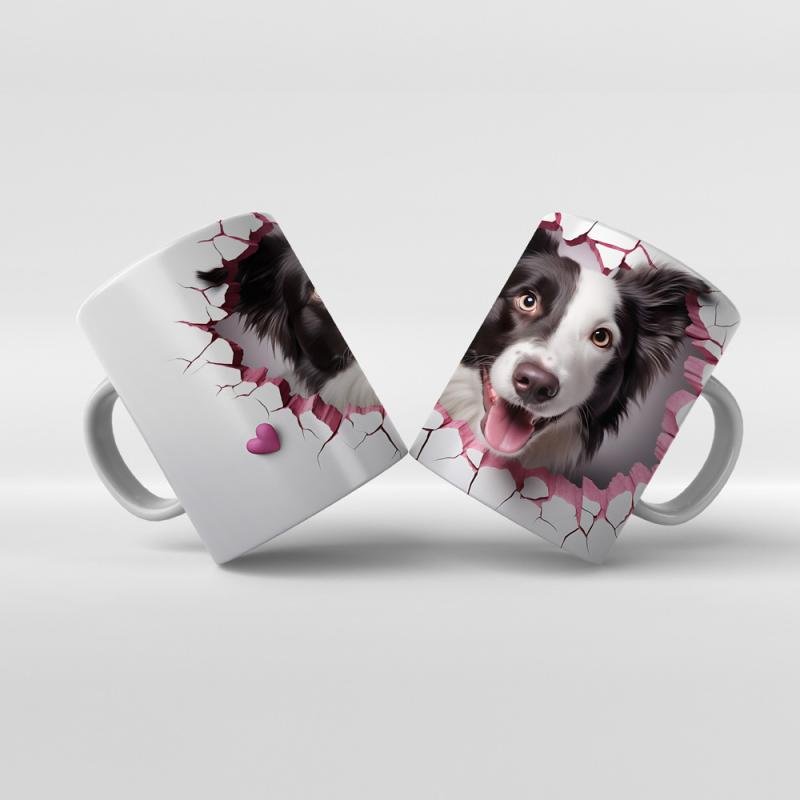 Baskılı Kupa Bardak Sevimli Köpekler - K15