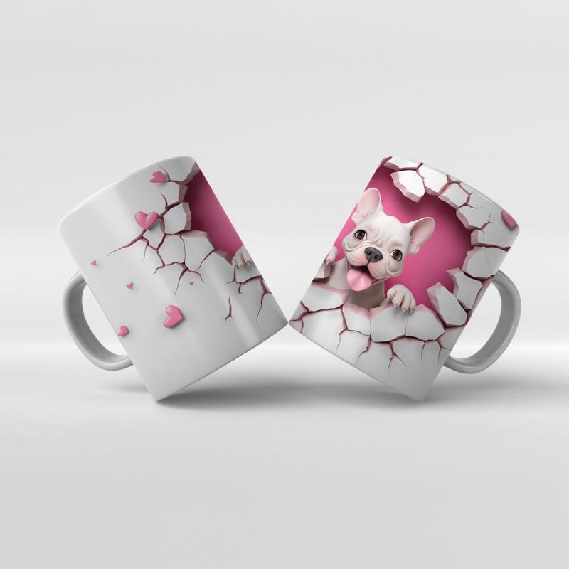 Baskılı Kupa Bardak Sevimli Köpekler - K16