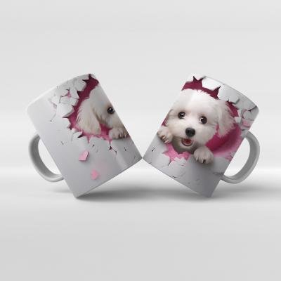 Baskılı Kupa Bardak Sevimli Köpekler - K19