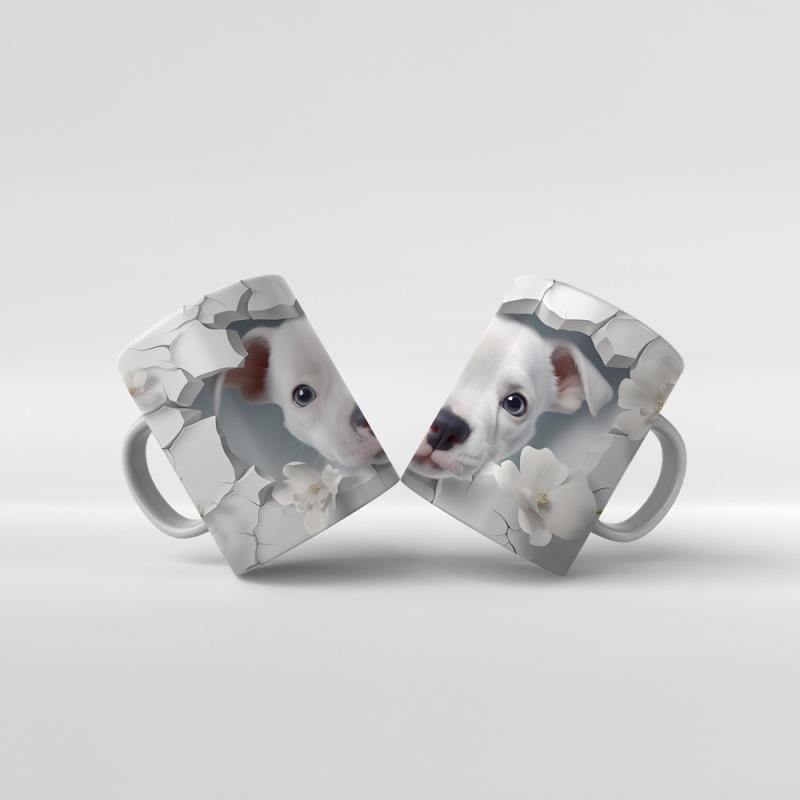 Baskılı Kupa Bardak Sevimli Köpekler- K02